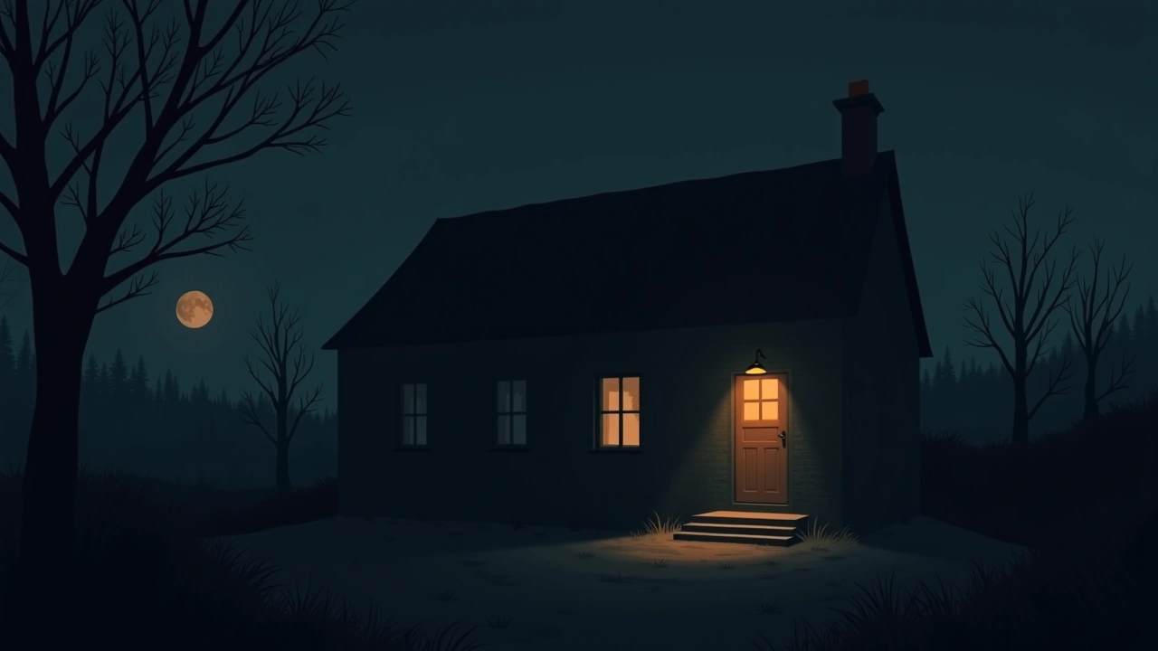 Illustration: a house at night with every window suddenly dark.