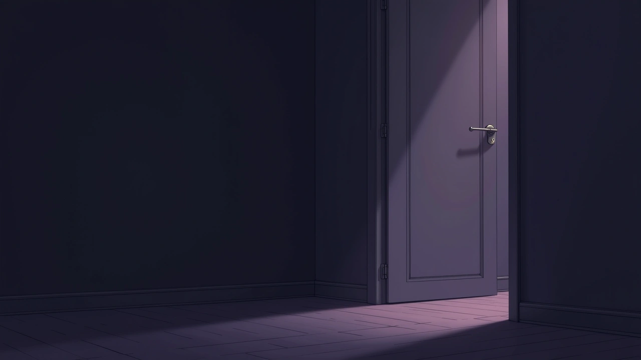 Illustration: a quiet, empty corner of a room, soft daylight falling across the floor.