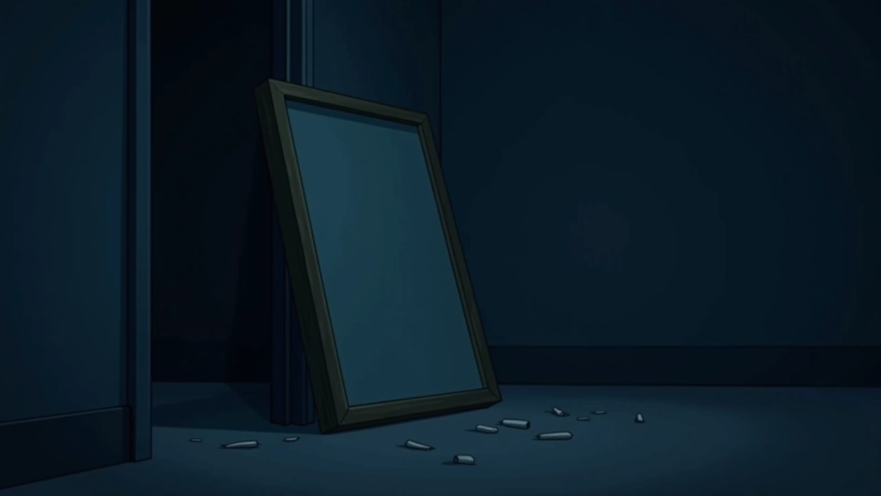 Illustration: a framed painting fallen off an apartment wall onto the floor.