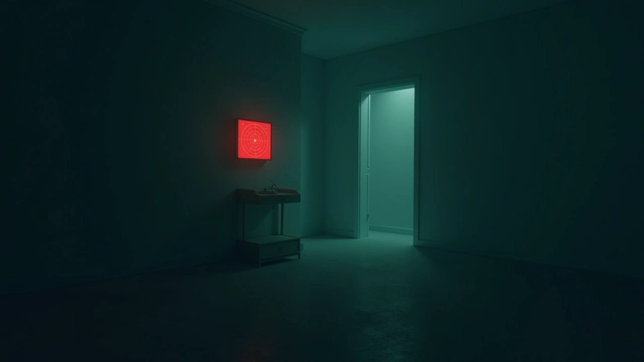 Illustration: a radar display glowing red in a dark room.