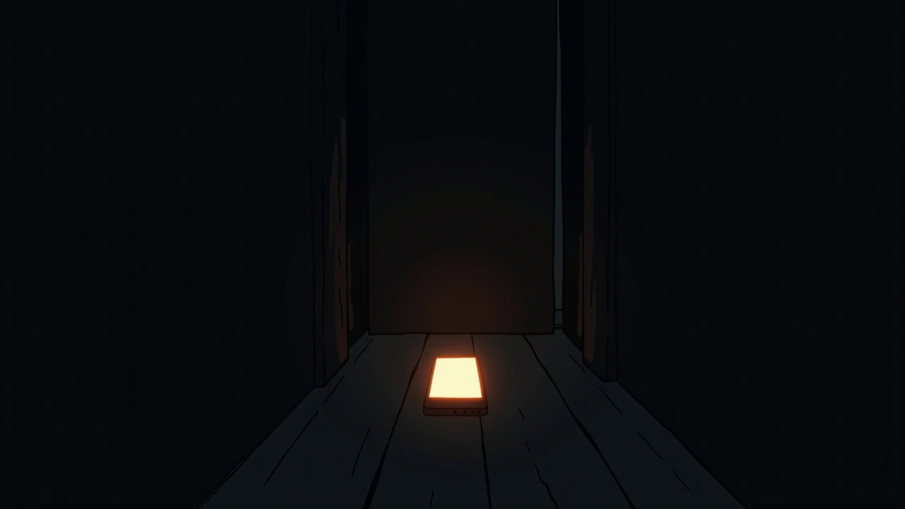 Illustration: a phone glowing in a dim room, its screen the only light.