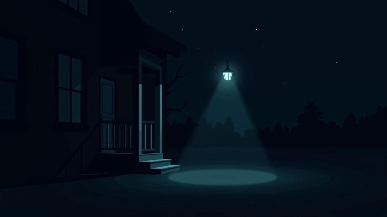 Illustration: A quiet porch at night, lit only by a single glowing porch light.