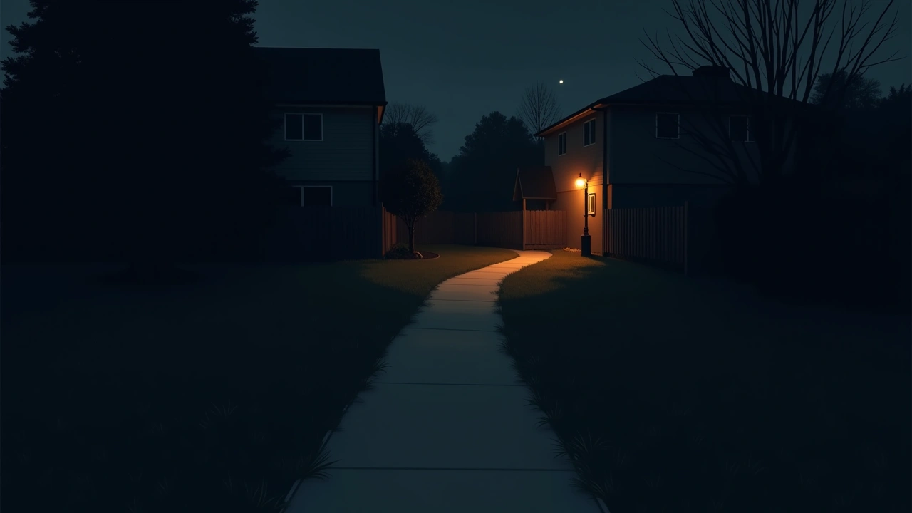 Illustration: A quiet garden path at dusk leading toward a shaded corner of the yard.