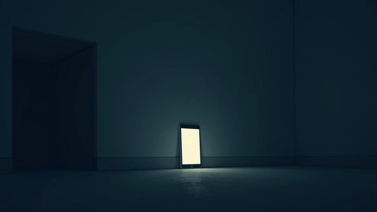 Illustration: A smartphone glowing in a dark room.