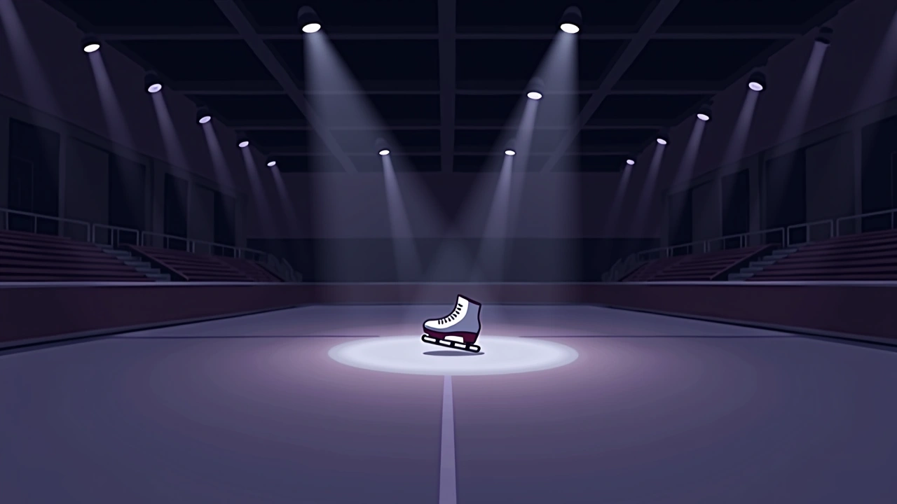 Illustration: the interior of a roller skating rink.