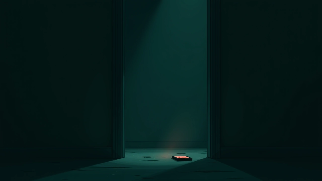 Illustration: a phone's temperature readout spiking to reddish orange in a dim room.