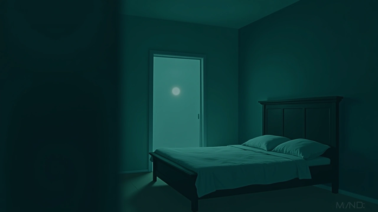 Illustration: a quiet, empty bedroom with a faint chill in the air.