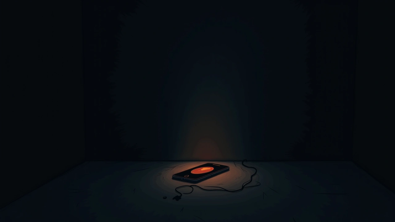 Illustration: a smartphone screen going dark on its own in a dim room.