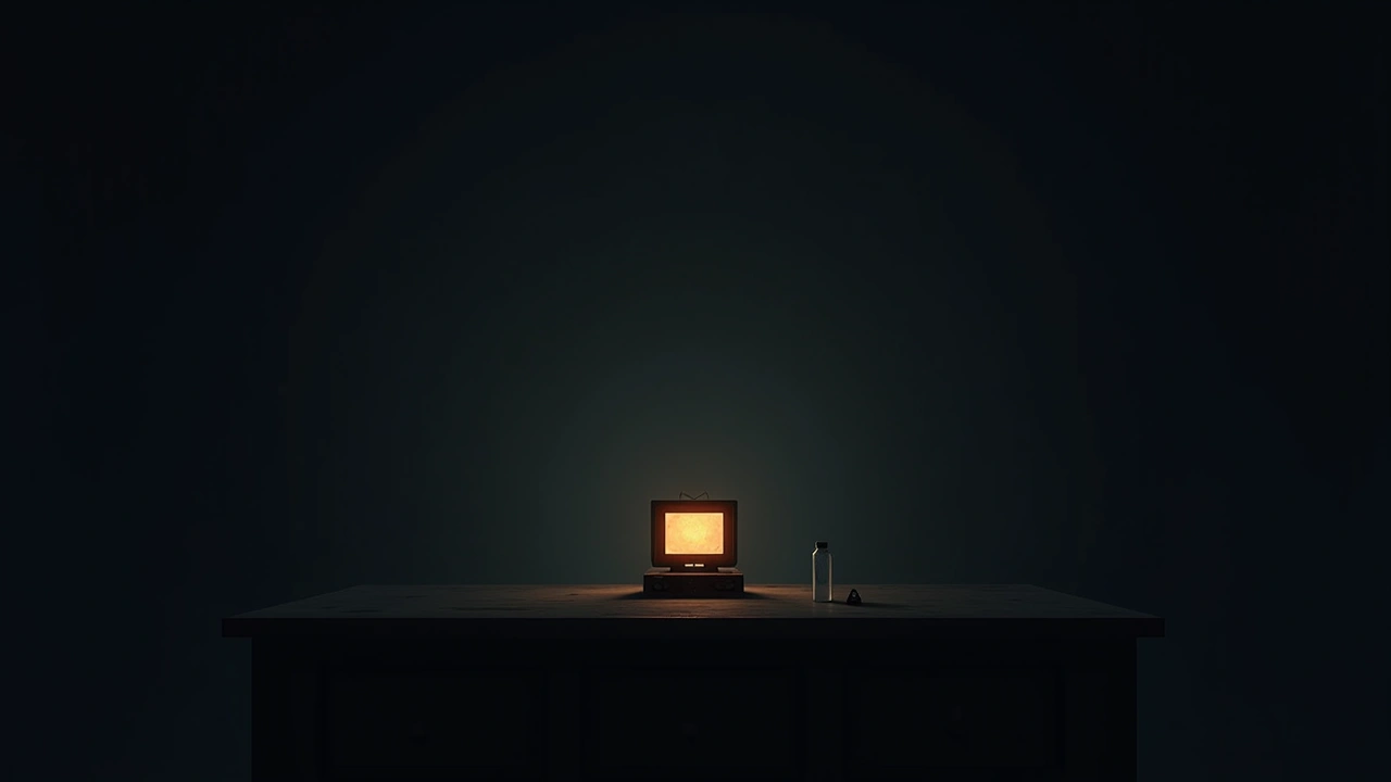 Illustration: a glowing radar device alone on a table in a dim, quiet room.