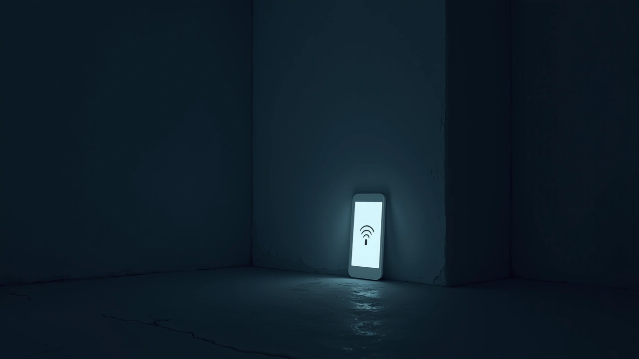 Illustration: A phone displaying a rising signal graph, glowing in a dim, quiet room.