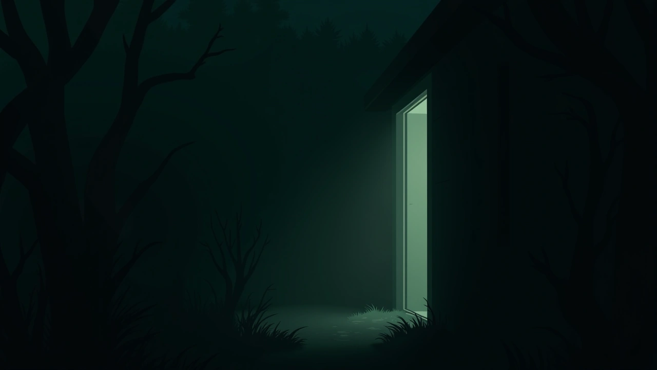 Illustration: a quiet home at night, only a phone screen glowing in the dark.