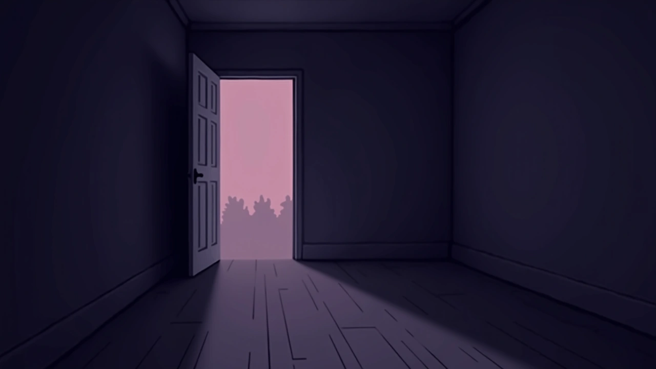 Illustration: An empty room inside a family house.