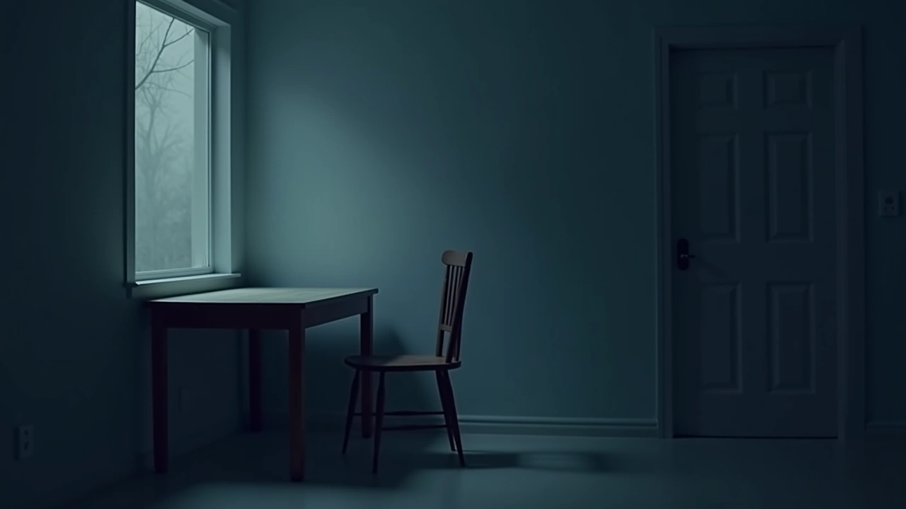 Illustration: A quiet kitchen table at dusk, a single empty chair pulled out as if someone just left it.
