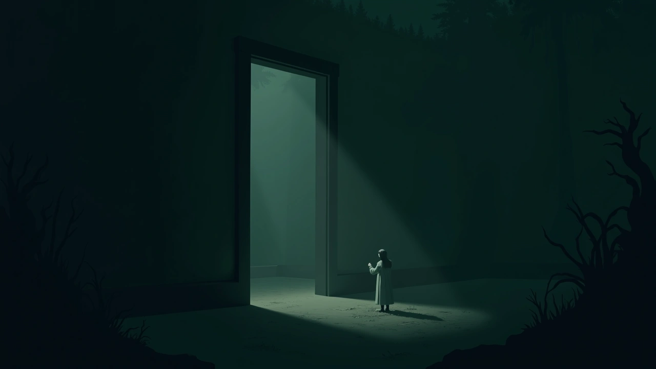 Illustration: a faint wisp of smoke-like mist drifting through a dim, quiet room.
