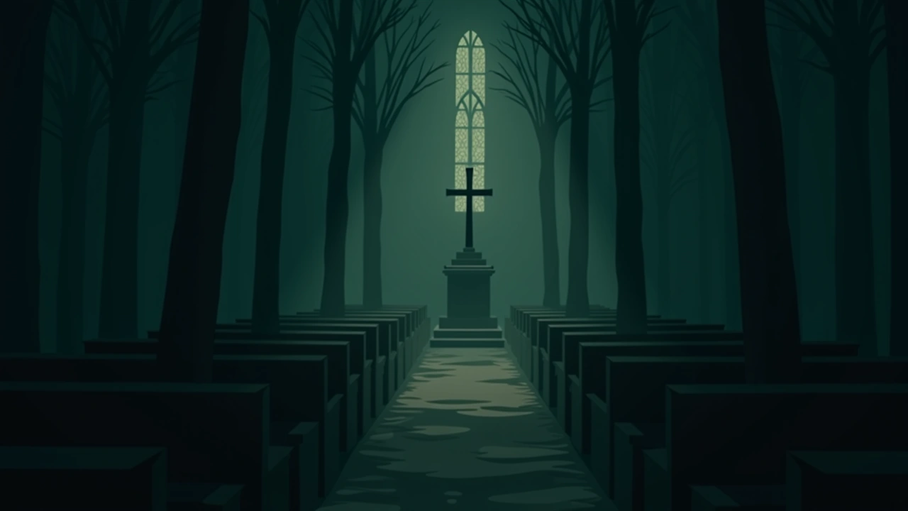 Illustration: the interior of a church.