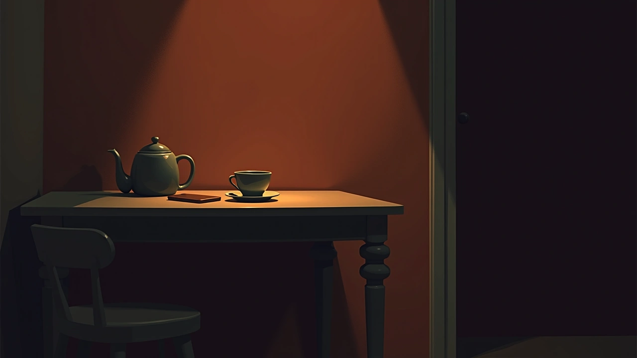 Illustration: A quiet kitchen table at dusk, a smartphone glowing softly beside a cup of tea.